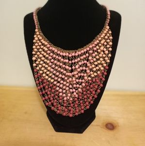 Beaded Shades of Pink Statement Necklace